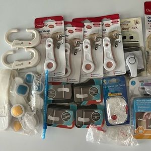 Baby safety looks for oven , door, power outlets, gates etc .